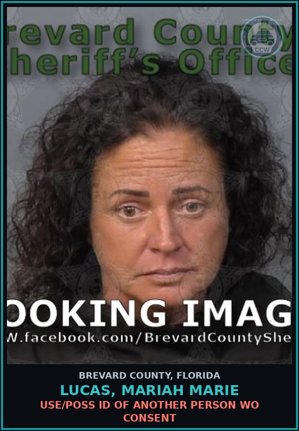 Booking mugshot of LUCAS, MARIAH MARIE in Brevard County