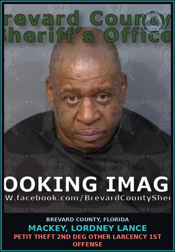 Booking mugshot of Mackey, Lordney Lance in Brevard County