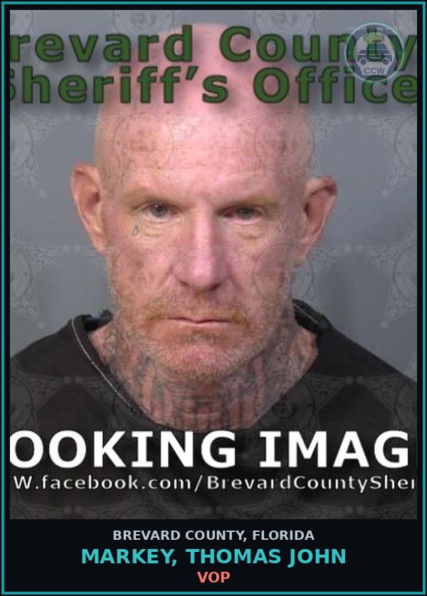 Booking mugshot of MARKEY, THOMAS JOHN in Brevard County