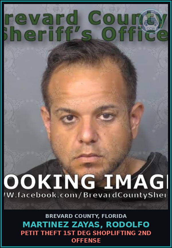 Booking mugshot of Martinez Zayas, Rodolfo in Brevard County