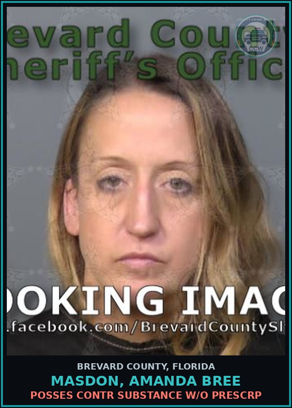 Booking mugshot of Masdon, Amanda Bree in Brevard County