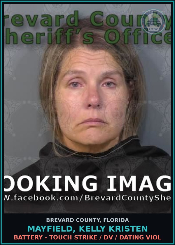 Booking mugshot of MAYFIELD, KELLY KRISTEN in Brevard County