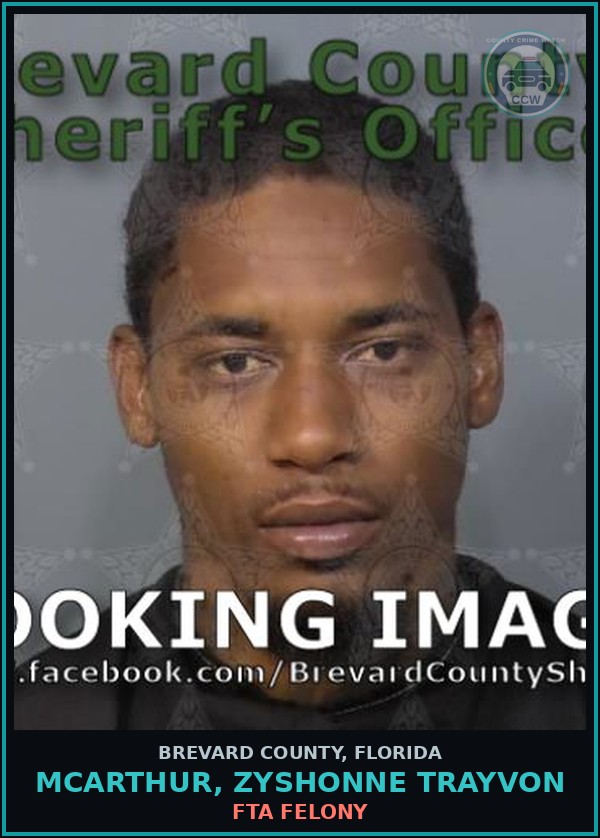 Booking mugshot of MCARTHUR, ZYSHONNE TRAYVON in Brevard County
