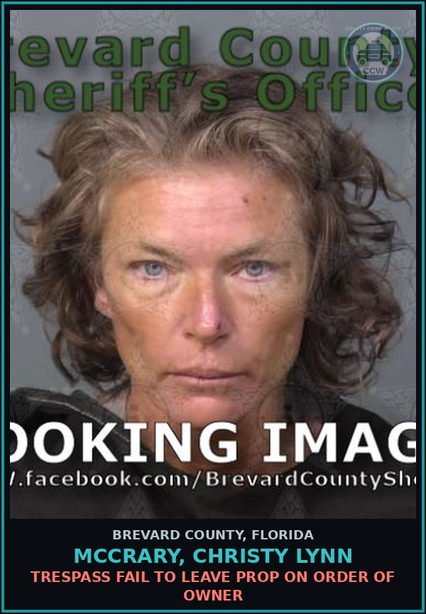 Booking mugshot of MCCRARY, CHRISTY LYNN in Brevard County