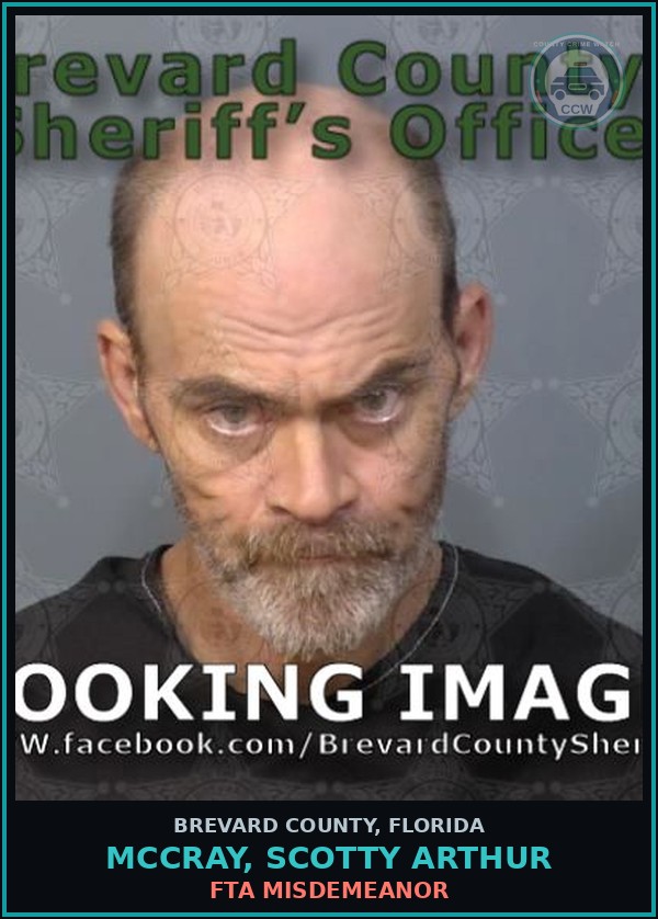 Booking mugshot of MCCRAY, SCOTTY ARTHUR in Brevard County