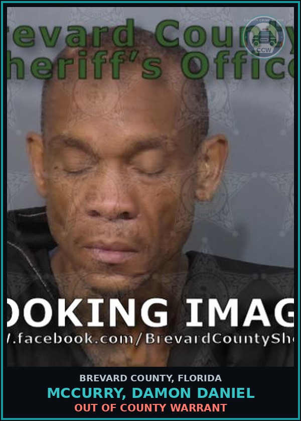 Booking mugshot of MCCURRY, DAMON DANIEL in Brevard County