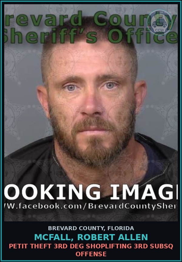 Booking mugshot of MCFALL, ROBERT ALLEN in Brevard County