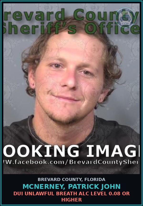 Booking mugshot of McNerney, Patrick John in Brevard County