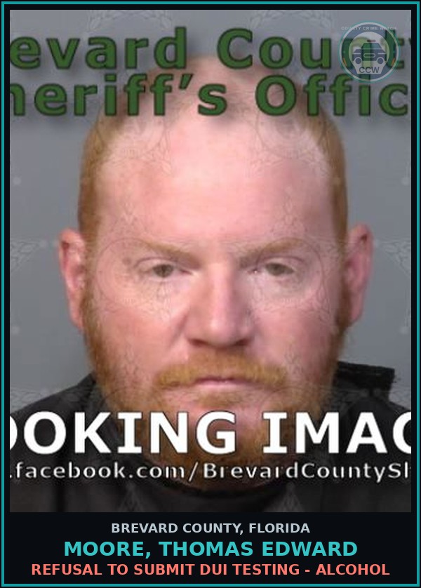 Booking mugshot of MOORE, THOMAS EDWARD in Brevard County