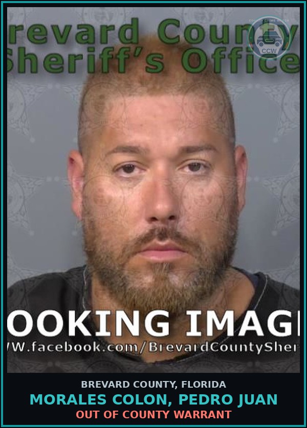 Booking mugshot of MORALES COLON, PEDRO JUAN in Brevard County