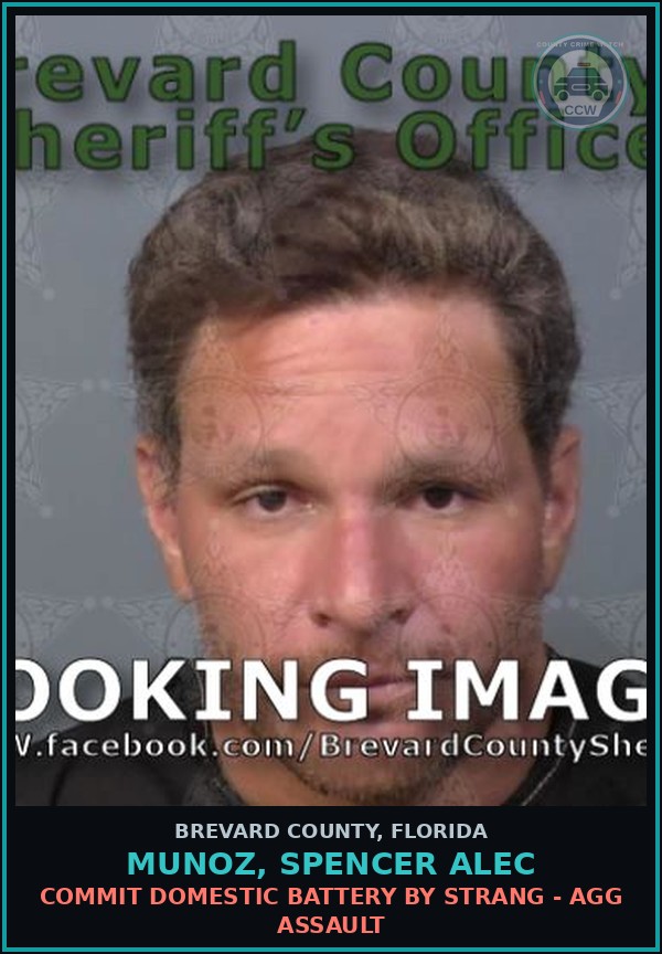 Booking mugshot of MUNOZ, SPENCER ALEC in Brevard County