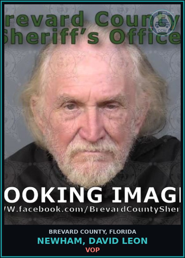 Booking mugshot of NEWHAM, DAVID LEON in Brevard County