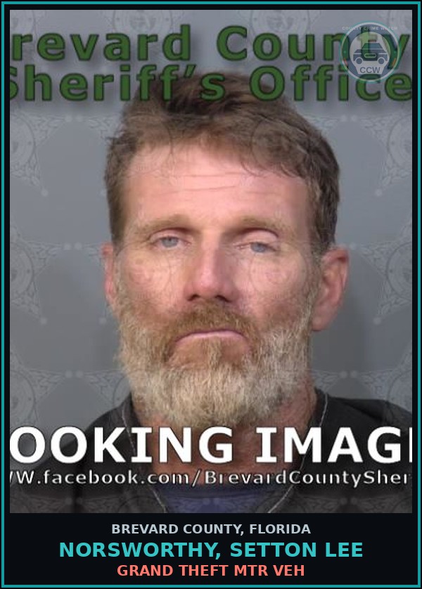 Booking mugshot of NORSWORTHY, SETTON LEE in Brevard County
