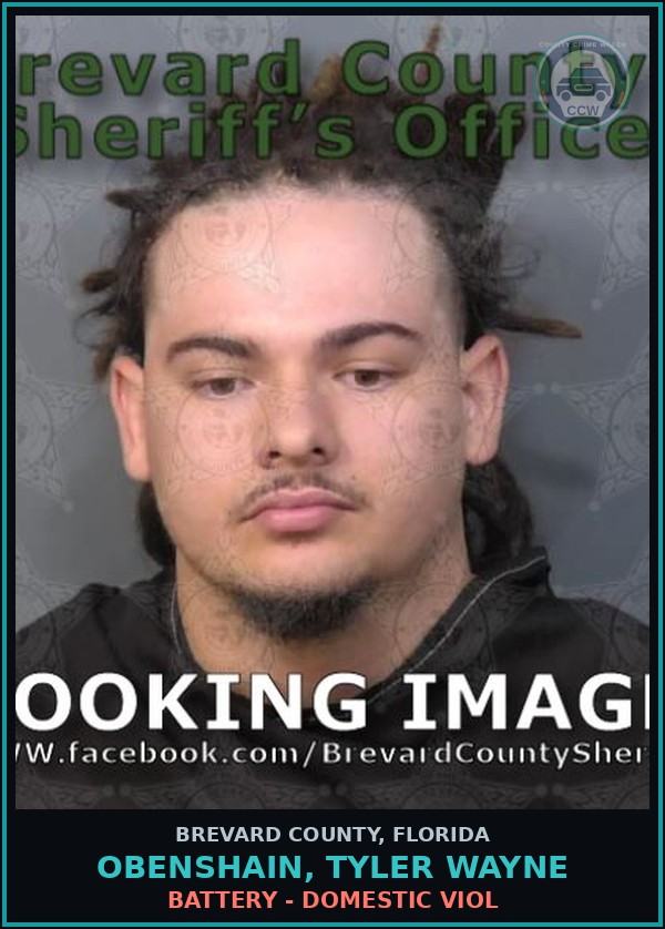Booking mugshot of OBENSHAIN, TYLER WAYNE in Brevard County