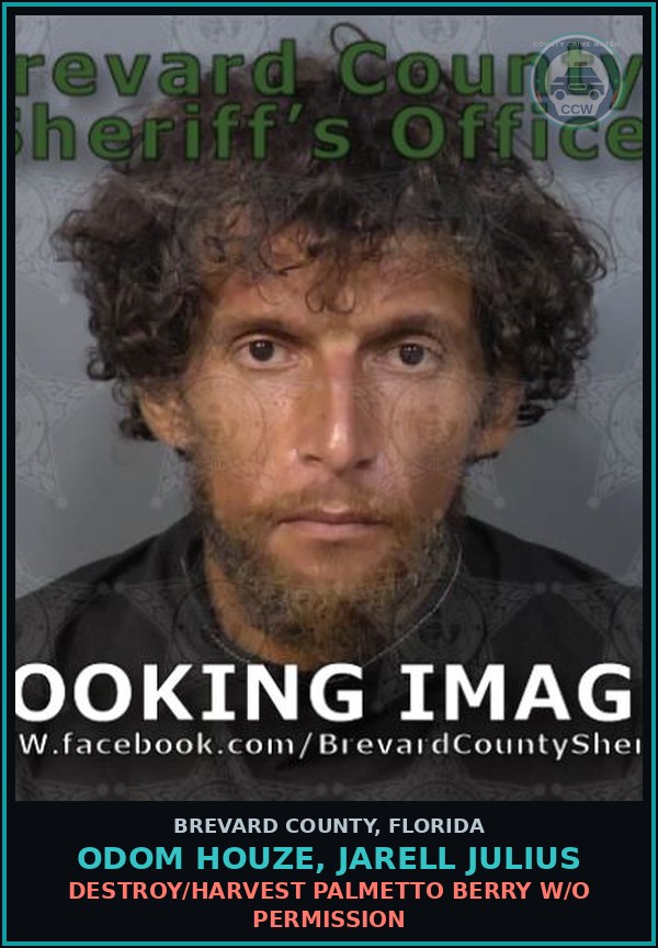 Booking mugshot of ODOM HOUZE, JARELL JULIUS in Brevard County