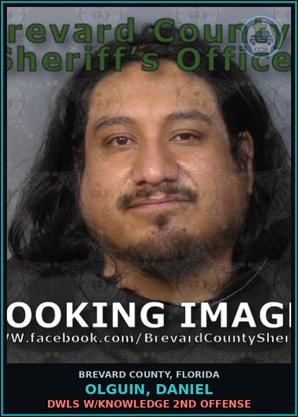Booking mugshot of OLGUIN, DANIEL in Brevard County