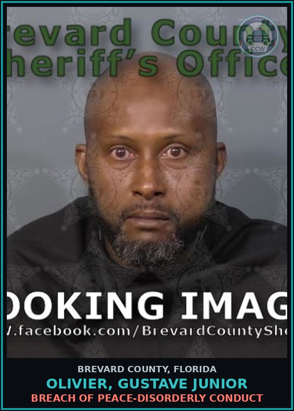 Booking mugshot of Olivier, Gustave Junior in Brevard County
