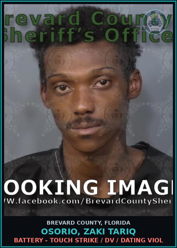 Booking mugshot of OSORIO, ZAKI TARIQ in Brevard County