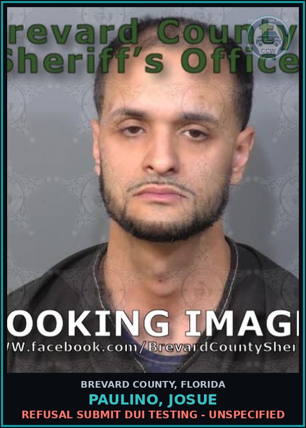 Booking mugshot of PAULINO, JOSUE in Brevard County