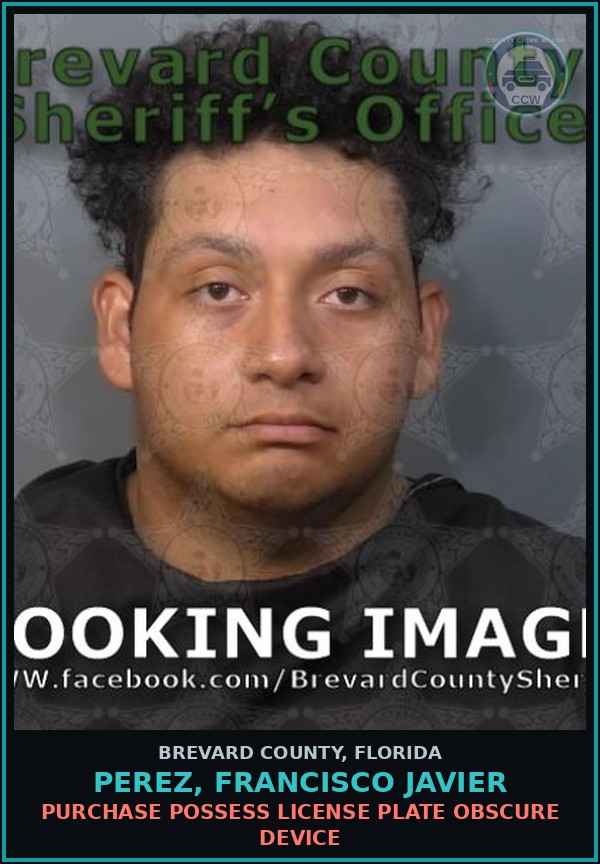 Booking mugshot of PEREZ, FRANCISCO JAVIER in Brevard County