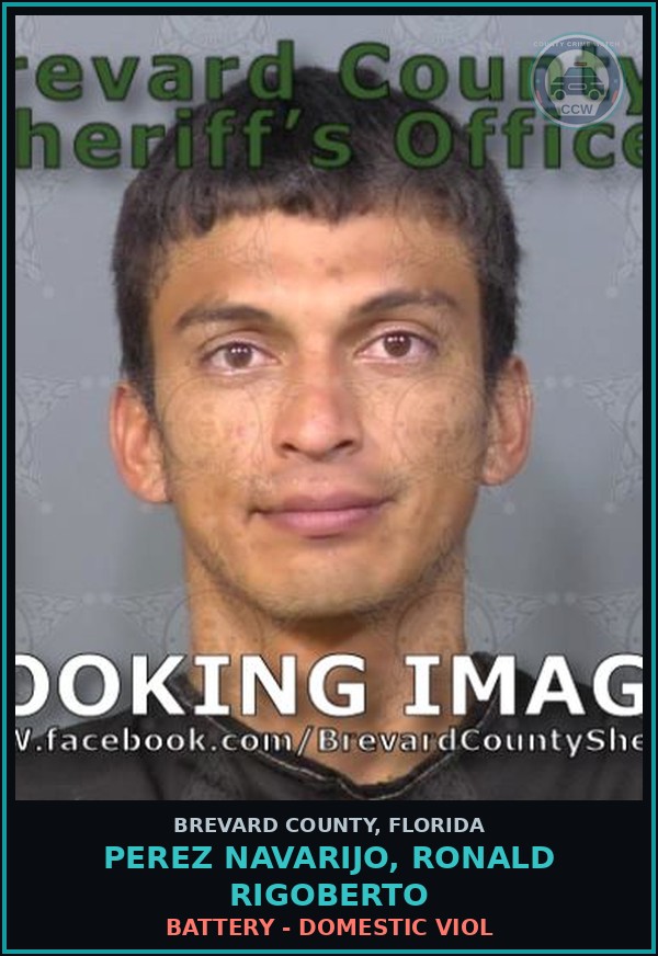 Booking mugshot of PEREZ NAVARIJO, RONALD RIGOBERTO in Brevard County