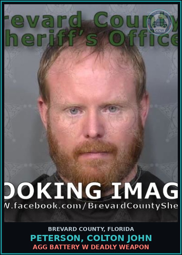 Booking mugshot of Peterson, Colton John in Brevard County