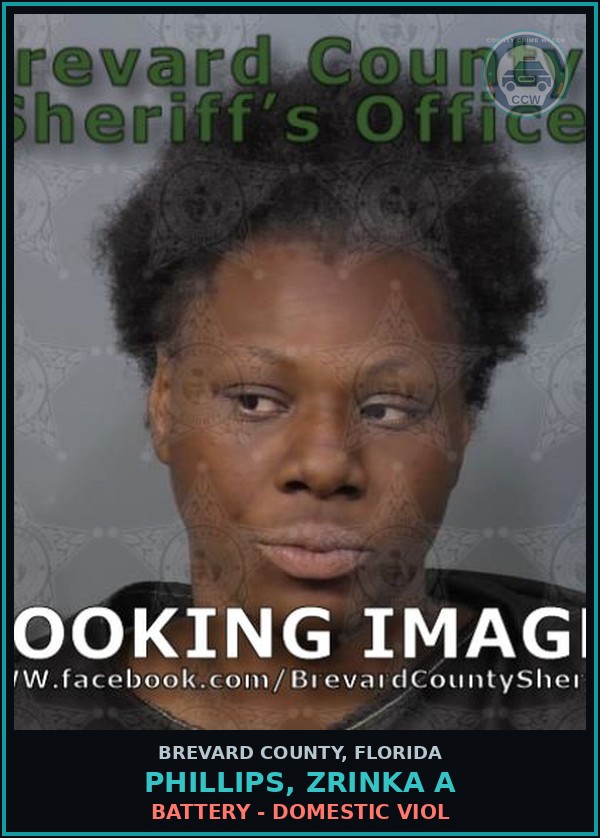 Booking mugshot of PHILLIPS, ZRINKA A in Brevard County