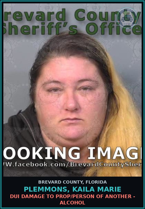 Booking mugshot of PLEMMONS, KAILA MARIE in Brevard County
