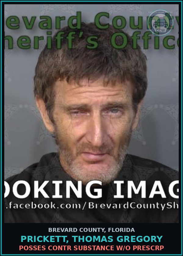 Booking mugshot of PRICKETT, THOMAS GREGORY in Brevard County