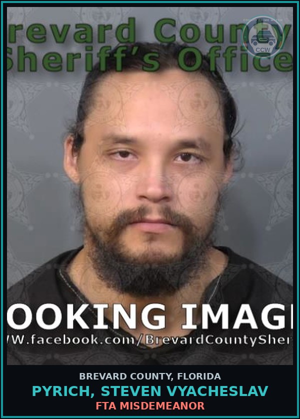 Booking mugshot of PYRICH, STEVEN VYACHESLAV in Brevard County