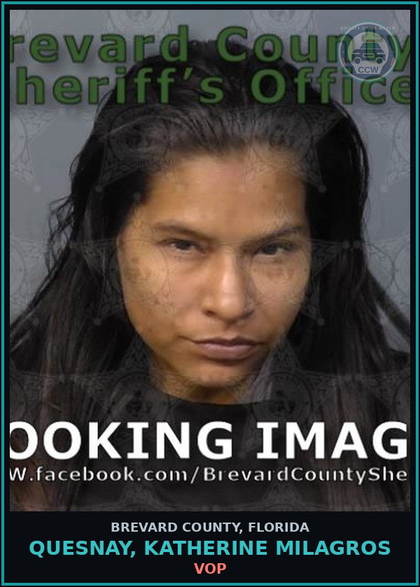 Booking mugshot of QUESNAY, KATHERINE MILAGROS in Brevard County