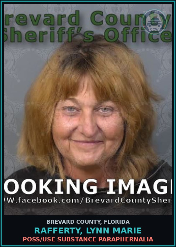 Booking mugshot of Rafferty, Lynn Marie in Brevard County