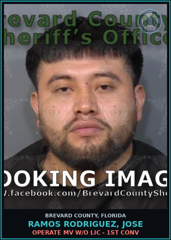 Booking mugshot of RAMOS RODRIGUEZ, JOSE in Brevard County