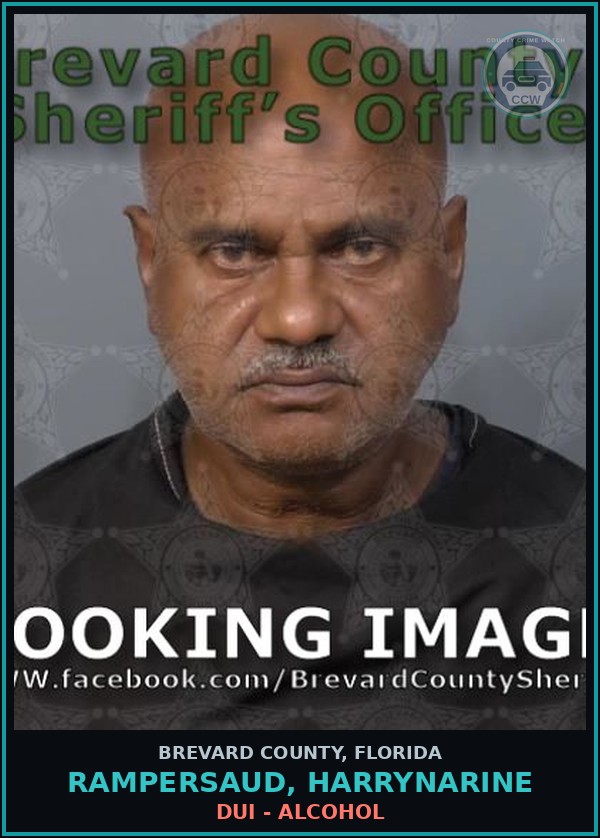 Booking mugshot of RAMPERSAUD, HARRYNARINE in Brevard County