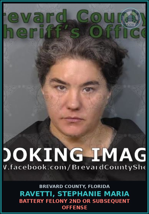 Booking mugshot of Ravetti, Stephanie Maria in Brevard County