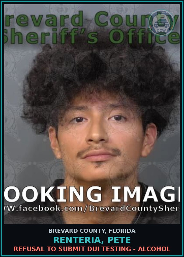Booking mugshot of RENTERIA, PETE in Brevard County