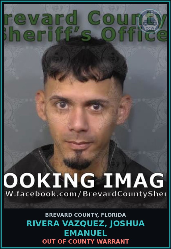 Booking mugshot of RIVERA VAZQUEZ, JOSHUA EMANUEL in Brevard County