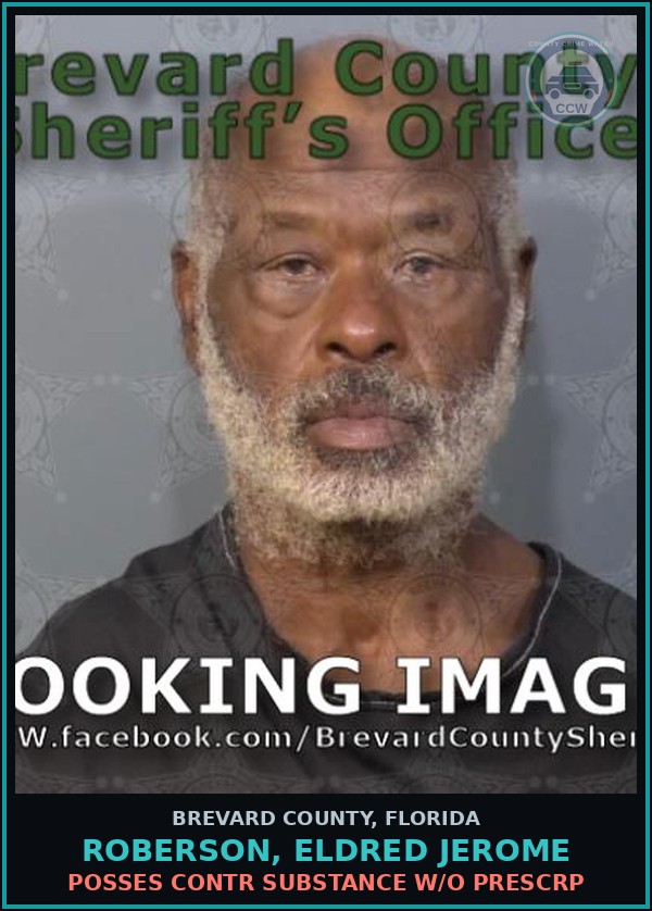 Booking mugshot of Roberson, Eldred Jerome in Brevard County