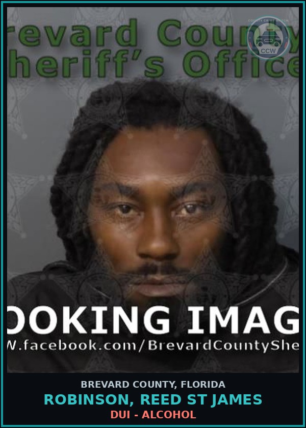 Booking mugshot of ROBINSON, REED ST JAMES in Brevard County