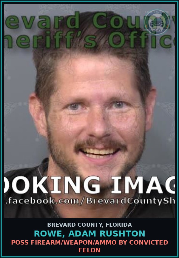 Booking mugshot of ROWE, ADAM RUSHTON in Brevard County