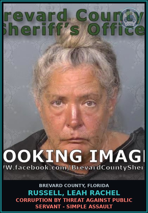 Booking mugshot of RUSSELL, LEAH RACHEL in Brevard County