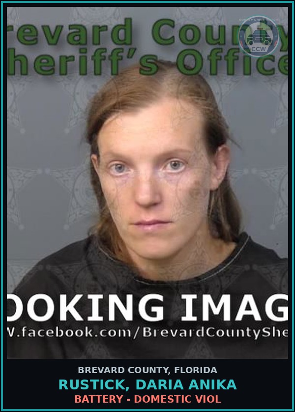Booking mugshot of RUSTICK, DARIA ANIKA in Brevard County