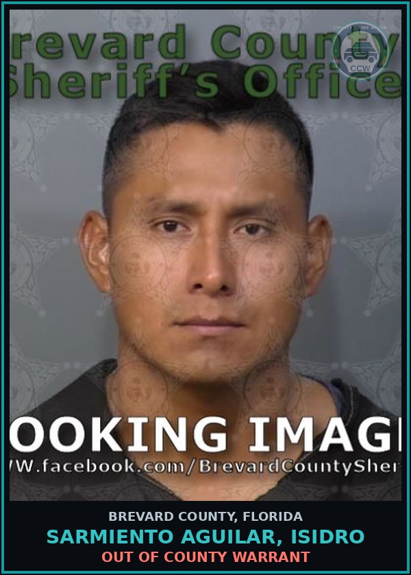 Booking mugshot of Sarmiento Aguilar, Isidro in Brevard County