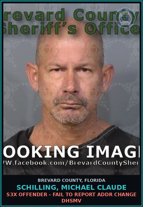 Booking mugshot of Schilling, Michael Claude in Brevard County