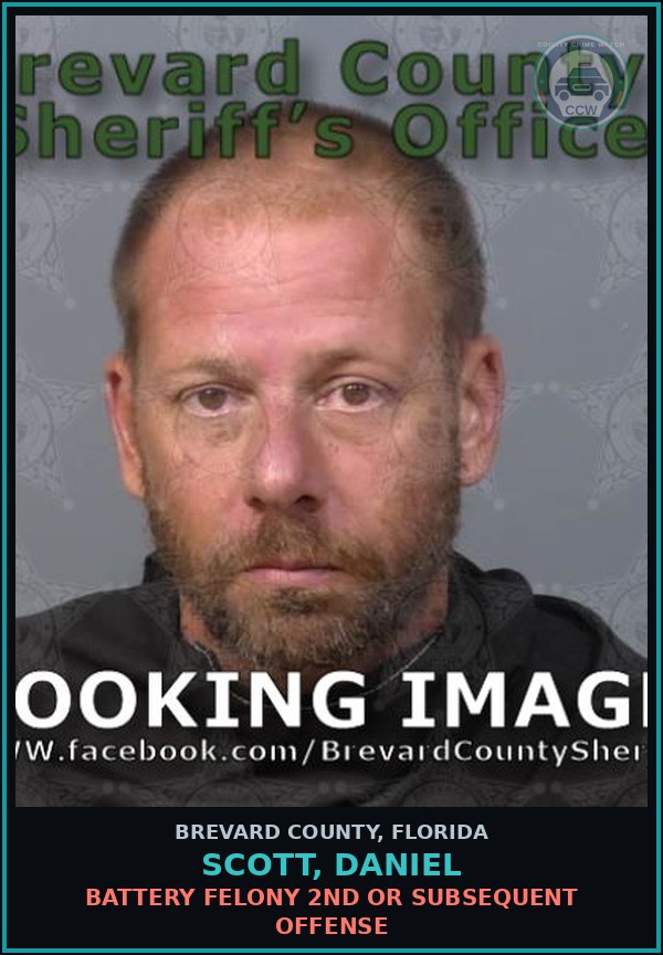 Booking mugshot of SCOTT, DANIEL in Brevard County