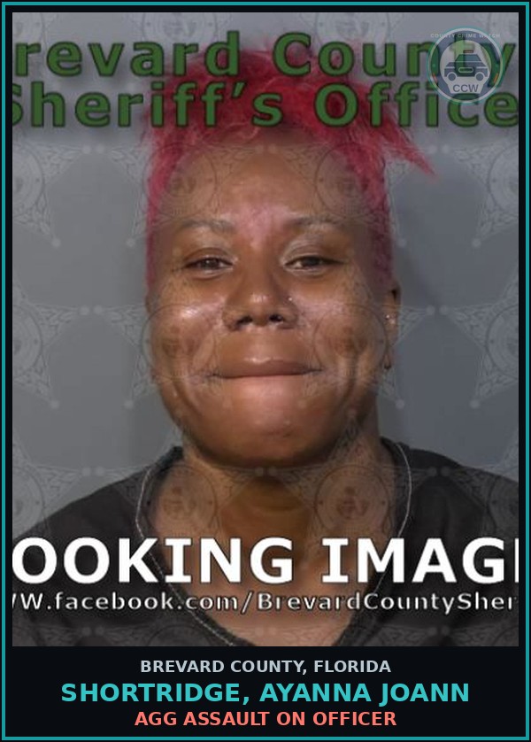 Booking mugshot of SHORTRIDGE, AYANNA JOANN in Brevard County