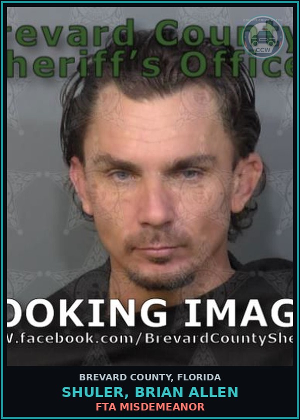Booking mugshot of SHULER, BRIAN ALLEN in Brevard County