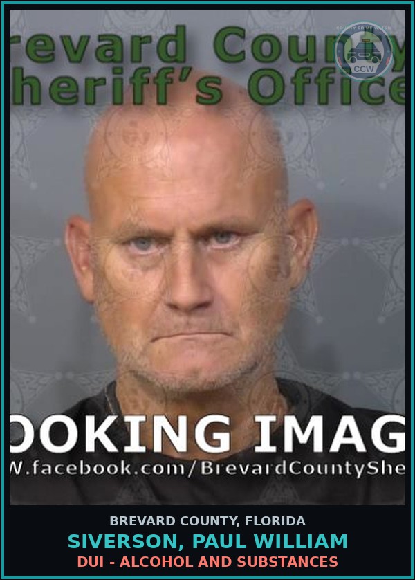 Booking mugshot of SIVERSON, PAUL WILLIAM in Brevard County