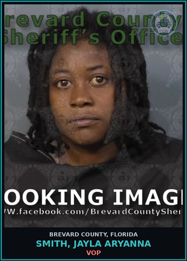 Booking mugshot of SMITH, JAYLA ARYANNA in Brevard County