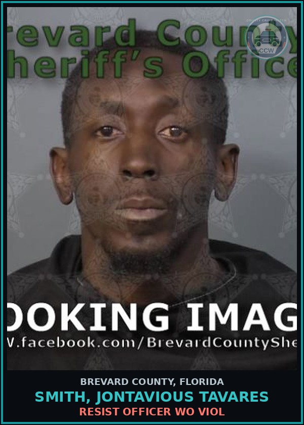 Booking mugshot of Smith, Jontavious Tavares in Brevard County